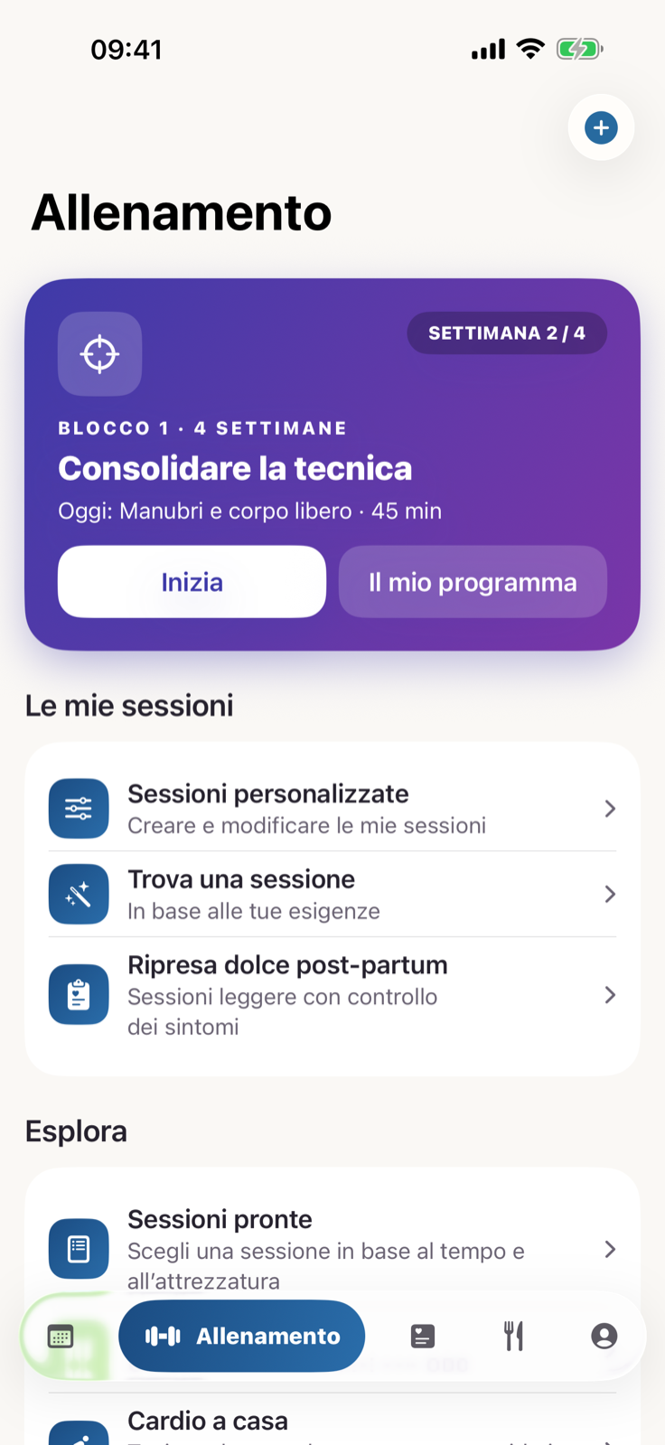 Organizzazione delle sessioni in Gymios