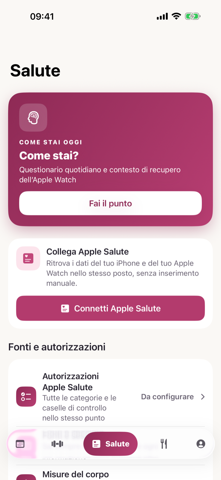 Dashboard Salute di Gymios