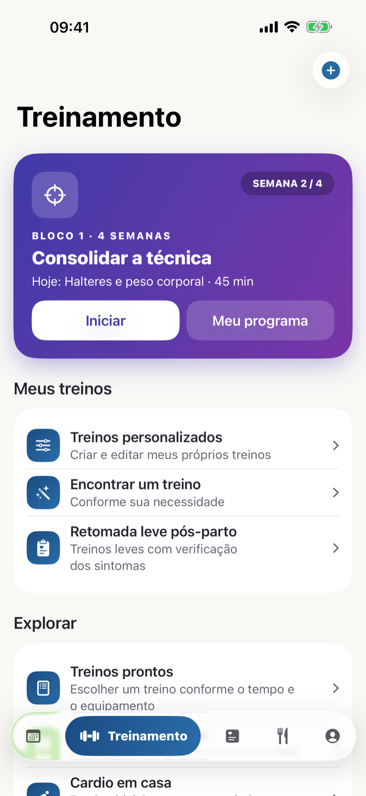 Organização dos treinos no Gymios
