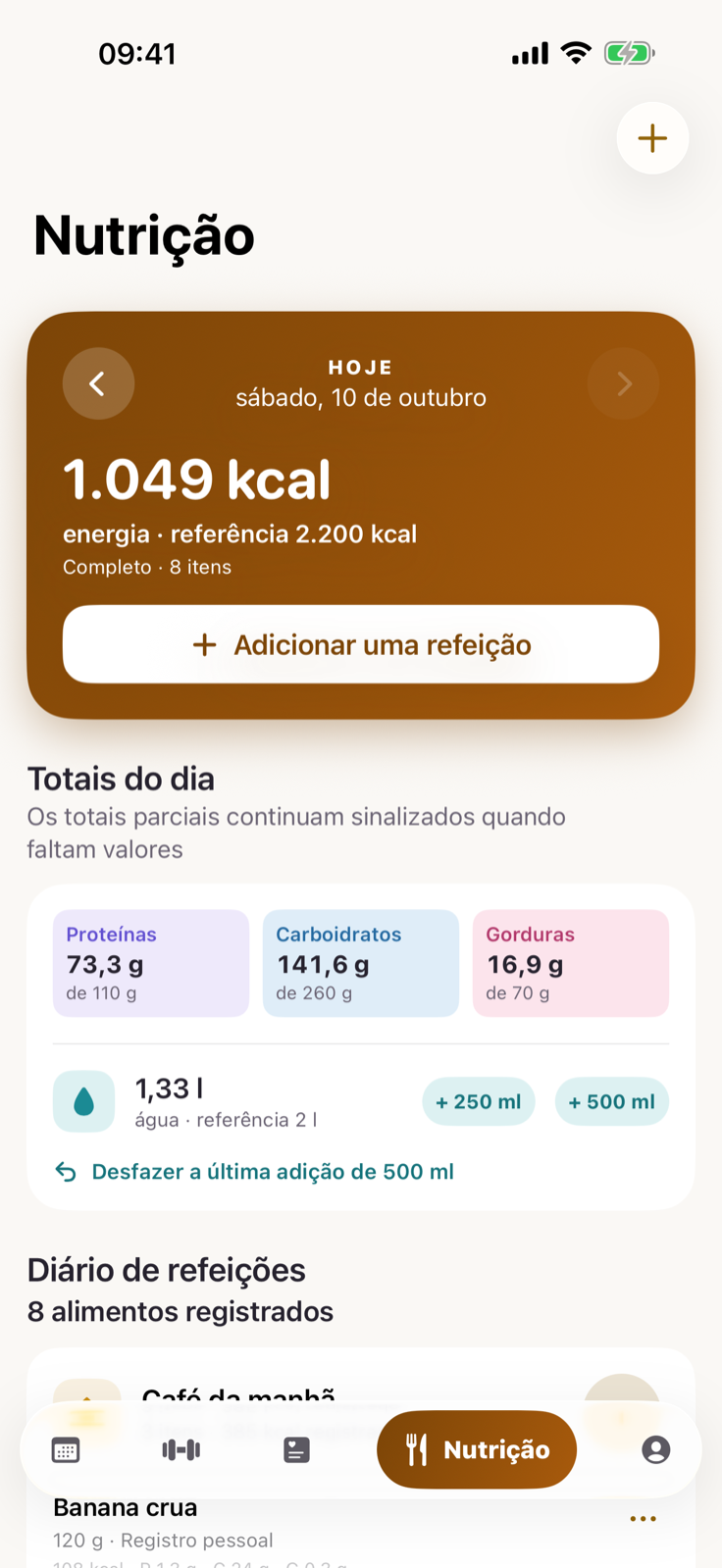 Painel Nutrição do Gymios