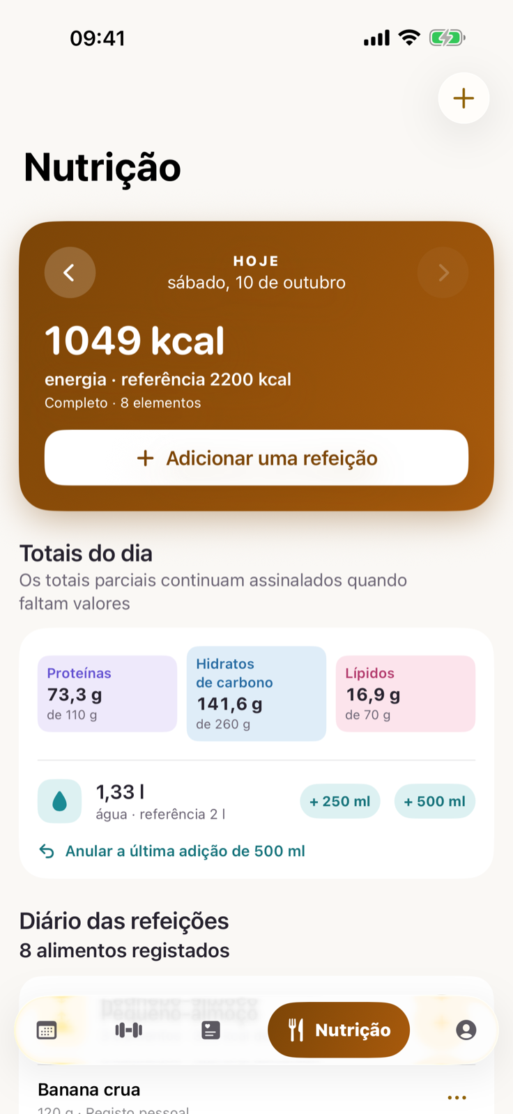 Painel Nutrição do Gymios